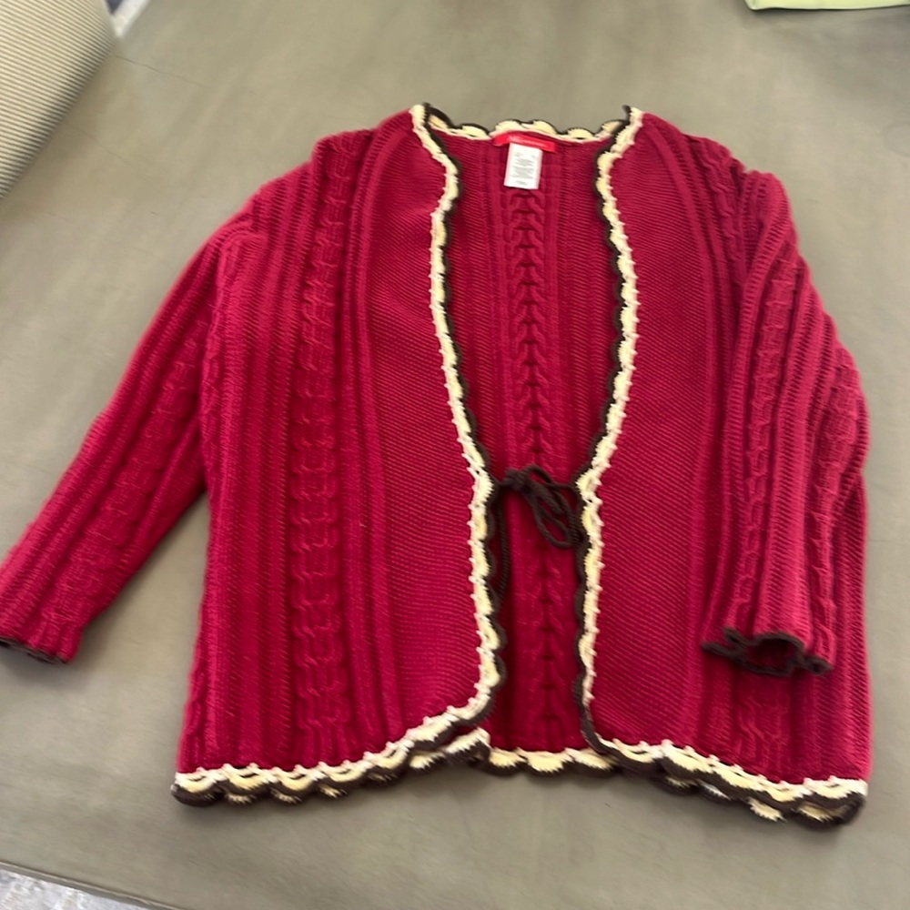 Anne Klein cardigan sweater w tie closure